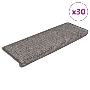 vidaXL Covoraș scări autoadeziv 30 buc. gri&bej 65x21x4cm aspect sisal imagine