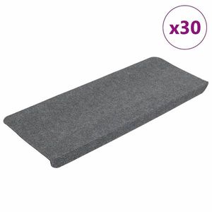 vidaXL Covorașe scară autoadezive 30 buc Gri 65x24, 5x3, 5 cm imagine