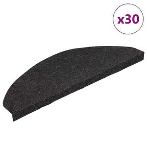 vidaXL Covorașe scară autoadezive 30 buc Negru 65x22, 5x3, 5 cm imagine