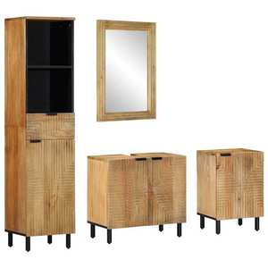 vidaXL Set de mobilier de baie 4 piese din lemn masiv de mango maro imagine