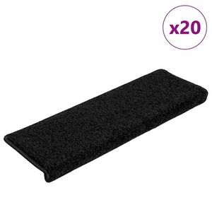 vidaXL Covorașe scară 20 buc 65x21x4 cm Negru imagine