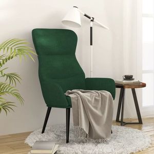 vidaXL Scaun de relaxare, verde închis, material textil imagine