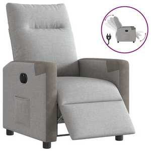 vidaXL Scaun reclinabil electric Cloud Grey Fabric imagine