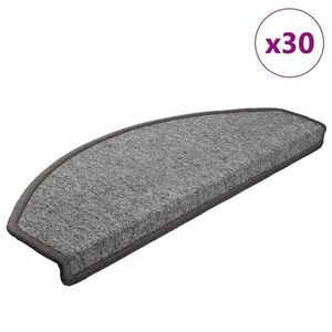 vidaXL Covorașe scară 30 buc gri închis 65x24x4 cm imagine