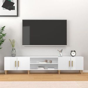 vidaXL Comodă TV, alb extralucios, 180x31, 5x40 cm, lemn prelucrat imagine