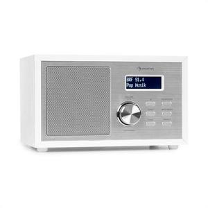 Auna Ambiant DAB + / FM, radio, BT 5.0, intrare AUX, afișaj LCD, ceas cu alarmă, aspect din lemn, alb imagine