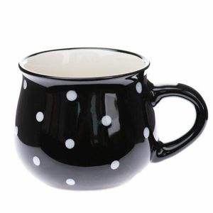 Cană din ceramică Dots 230 ml, negru imagine