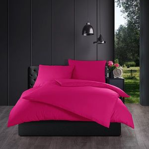 Lenjerie de pat din bumbac Culoare fuchsia , 140 x200 cm, 70 x 90 cm imagine