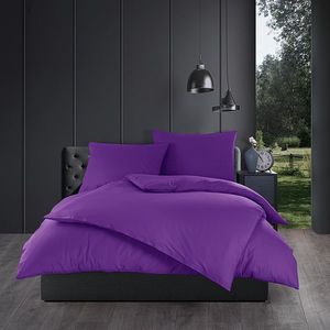 Lenjerie de pat din bumbac Culoare violet , 140 x200 cm, 70 x 90 cm imagine