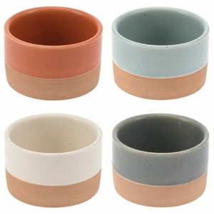 Set de 4 boluri din gresie Natura, 6, 5 x 4 cm imagine