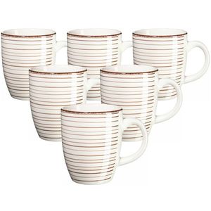 Set căni din ceramică Mäser Bel Tempo 380 ml , 6 buc., bej imagine