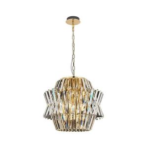 Lustră de cristal pe lanț CROWN 12xE14/40W/230V auriu imagine