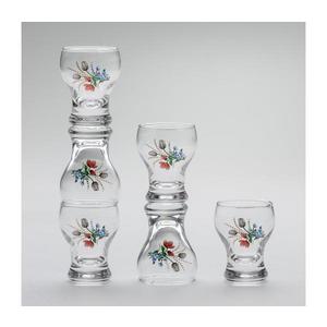 Set 6x pahar transparent pentru lichior, model floral nr. 1 imagine