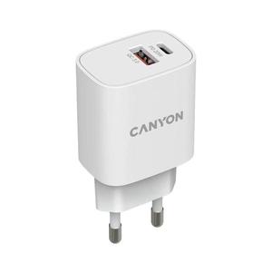 Adaptor de încărcare rapidă Canyon Power Delivery 20W USB-C + USB-A alb imagine