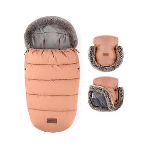 SET sac pentru cărucior 4 în 1 PETITE&MARS COMFY + mănuși pentru cărucior Pastel Peach imagine