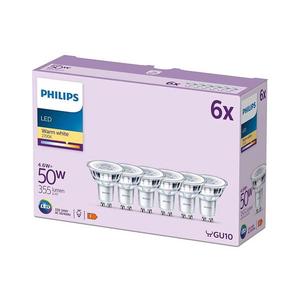 SET 6x bec LED Philips GU10/4, 6W/230V 2700K imagine