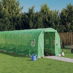 vidaXL Seră cu cadru din oțel, verde, 40 m², 20x2x2 m imagine