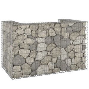 vidaXL Perete gabion pentru pubele, 180x100x110 cm, oțel galvanizat imagine