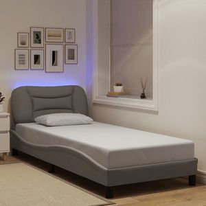 vidaXL Cadru de pat cu LED fără saltea Taupe 80x200 cm Material imagine