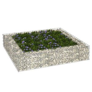 vidaXL Strat înălțat de gabion, 100x100x20 cm, oțel galvanizat imagine