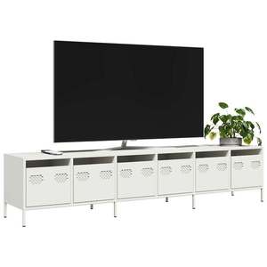 vidaXL Dulap TV, alb, 202x39x43, 5 cm, oțel laminat la rece imagine