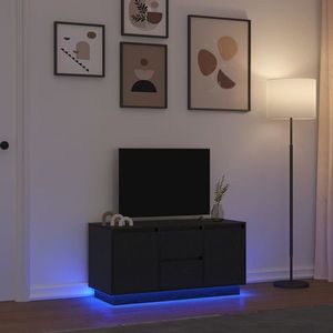 vidaXL Dulap TV cu lumini LED Stejar negru 100x41x50 cm imagine