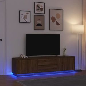 vidaXL Dulap TV cu lumini LED Stejar maro 193, 5x41x50 cm imagine