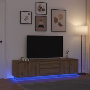 vidaXL Dulap TV cu lumini LED Artisan Stejar 193, 5x41x50 cm imagine