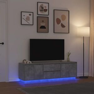 vidaXL Dulap TV cu lumini LED Gri beton 160, 5x41x50 cm imagine