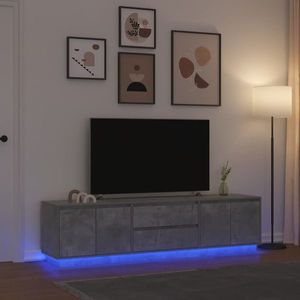 vidaXL Dulap TV cu lumini LED Gri beton 193, 5x41x50 cm imagine