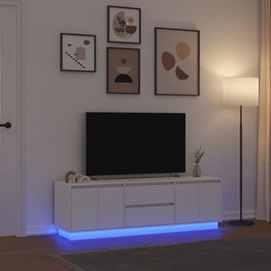 vidaXL Dulap TV cu lumini LED alb 160, 5x41x50 cm imagine