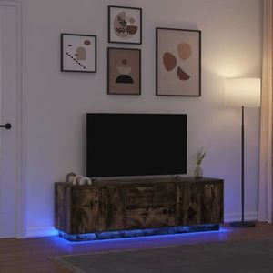 vidaXL Dulap TV cu lumini LED Stejar afumat 160, 5x41x50 cm imagine