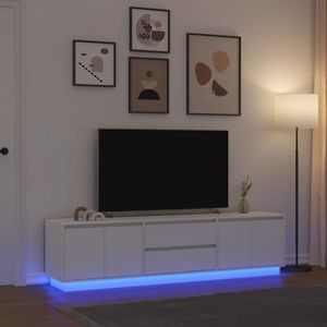 vidaXL Dulap TV cu lumini LED alb 193, 5x41x50 cm imagine