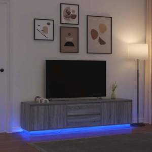 vidaXL Dulap TV cu lumini LED Gri Sonoma 193, 5x41x50 cm imagine