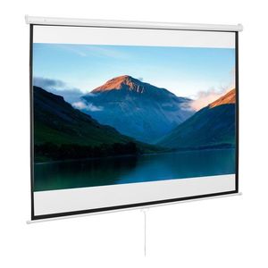 HOMCOM Ecran de Proiecție 203x152 cm, Fabricat din Țesătură și Metal, Ideal pentru Vizualizare Filme și Prezentări | Aosom Romania imagine