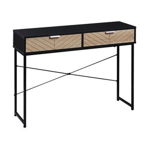 HOMCOM Consolă Elegantă cu 2 Sertare, Masă Metalică pentru Hol, Design Modern, Negru | Aosom Romania imagine