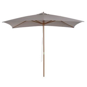 Outsunny Umbrelă de Grădină 2x3m Parasolar Impermeabil din Lemn Lacuit cu Copertină Detașabilă Gri | Aosom Romania imagine