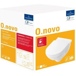 Set vas WC suspendat Villeroy & Boch O.Novo 56x36cm si capac simplu alb Alpin imagine