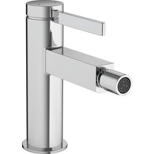 Baterie bideu Hansgrohe Finoris ventil push-open crom imagine