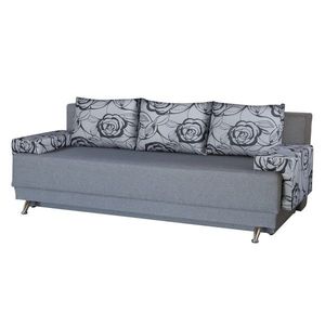 Canapea Extensibila Roma Grey Flower 205x90x86 cm, cu lada de depozitare imagine