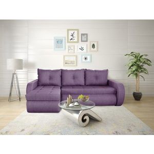 Coltar extensibil reversibil Siena Lux Purple 243x141x81 cm cu lada de depozitare imagine