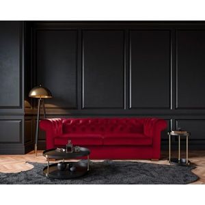 Canapea extensibila Oxford Chesterfield, 88x216x75 cm, 3 locuri, Red imagine