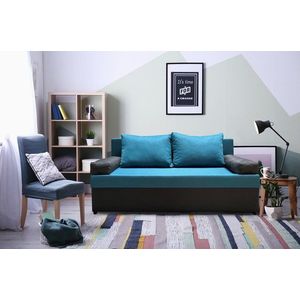 Canapea extensibila Odessa 185x85x80 cm, cu lada de depozitare, Blue/Antracit imagine