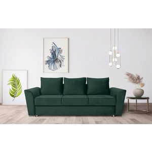 Canapea extensibila Ferrara, 232x97x75 cm, cu lada de depozitare, Green imagine