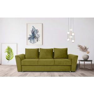 Canapea extensibila Ferrara, 232x97x75 cm, cu lada de depozitare, Olive imagine