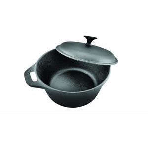 Cratita cu capac Cooking by Heinner, 24x10.8 cm, 3.8 L, fonta, negru imagine