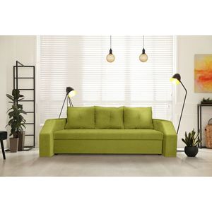 Canapea extensibila Marbella 230x93x77 cm, cu lada de depozitare, verde imagine