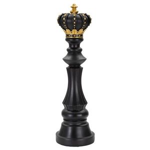 Statueta decorativa / Piesa de sah Rege, Black King, Mauro Ferretti, Ø14 x 50 cm, polirasina, auriu/negru imagine