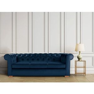 Canapea Oxford Chesterfield, 93x214x75 cm, 3 locuri, Albastru imagine