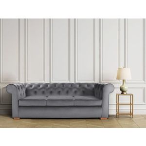 Canapea Oxford Chesterfield, 93x214x75 cm, 3 locuri, Antracit imagine